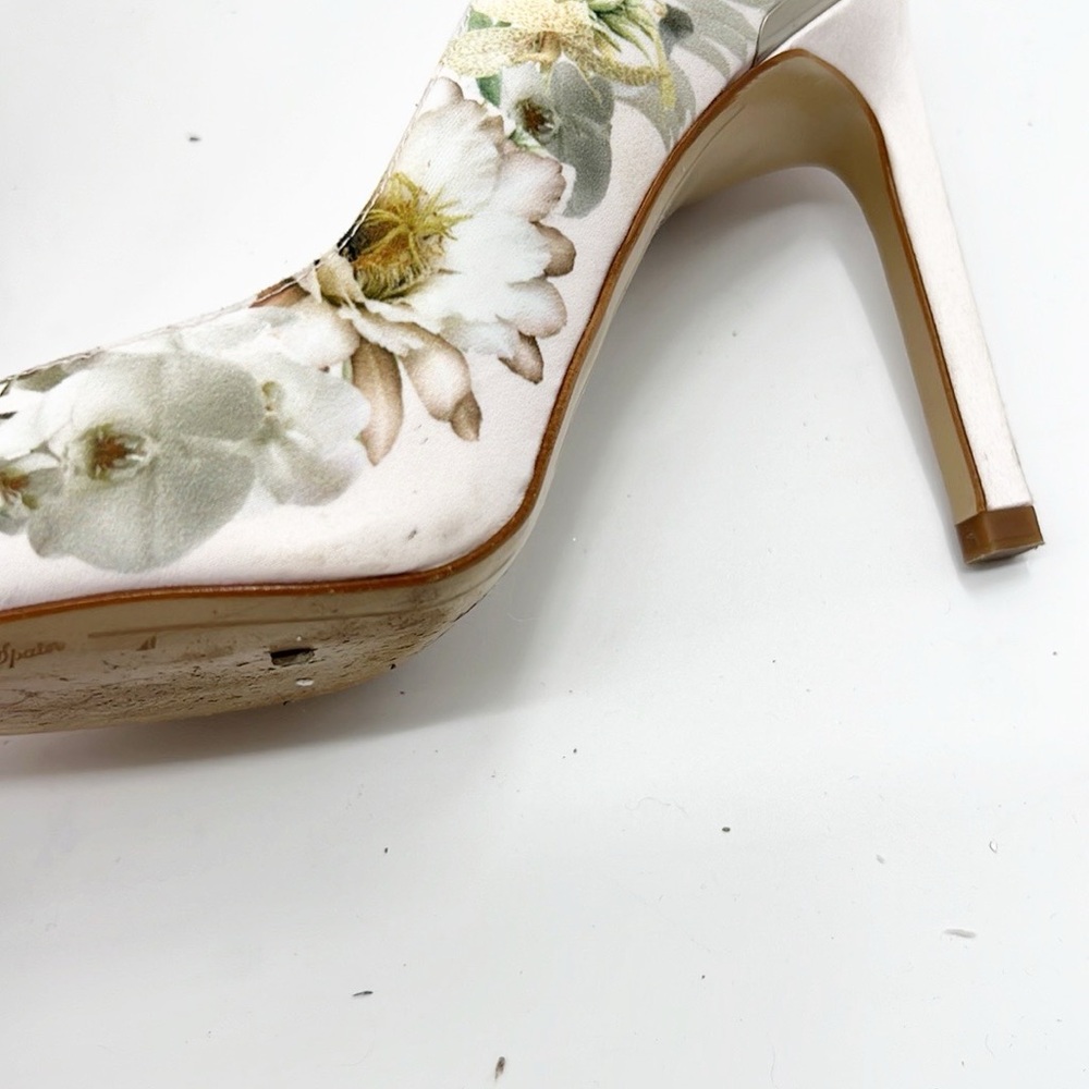 TED BAKER Melnip Floral Print Pumps In Elegant Pink Satin Size 9.5 - Picture 6 of 14